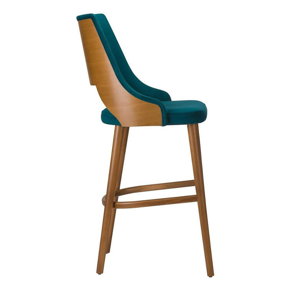 Stone Wooden Upholstered Bar Stool