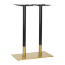 Switch The Aristotle Vintage Brass Table Base features a rectangular design with twin pedestal black cylindrical legs and gold accents, providing sturdy support for your tabletop. 2 image