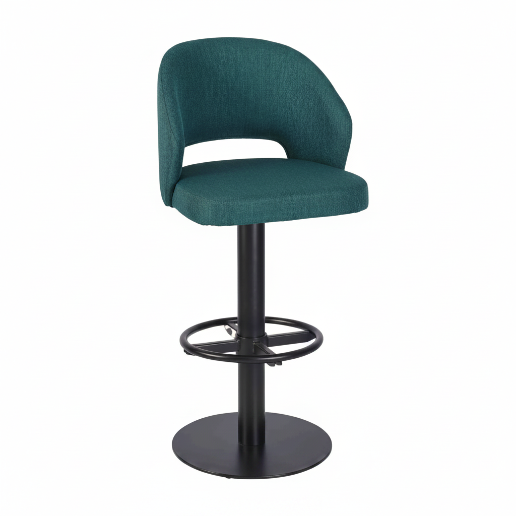 Garda Upholstered Swivel Metal Arm Bar Stool