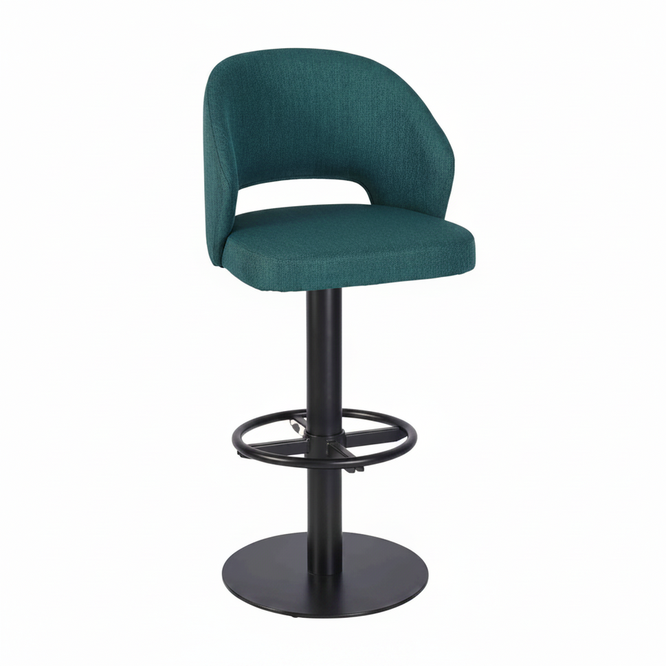 Garda Upholstered Swivel Metal Arm Bar Stool