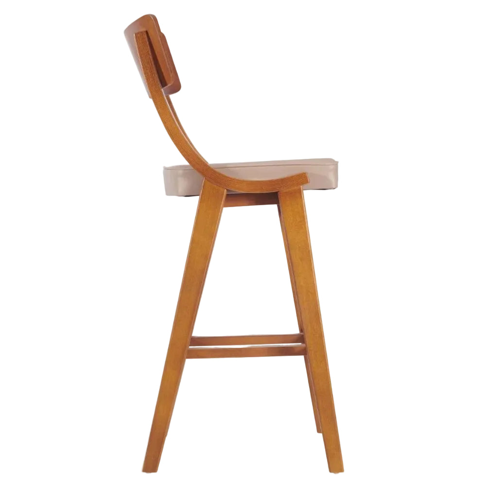 Wave Wooden Upholstered Bar Stool