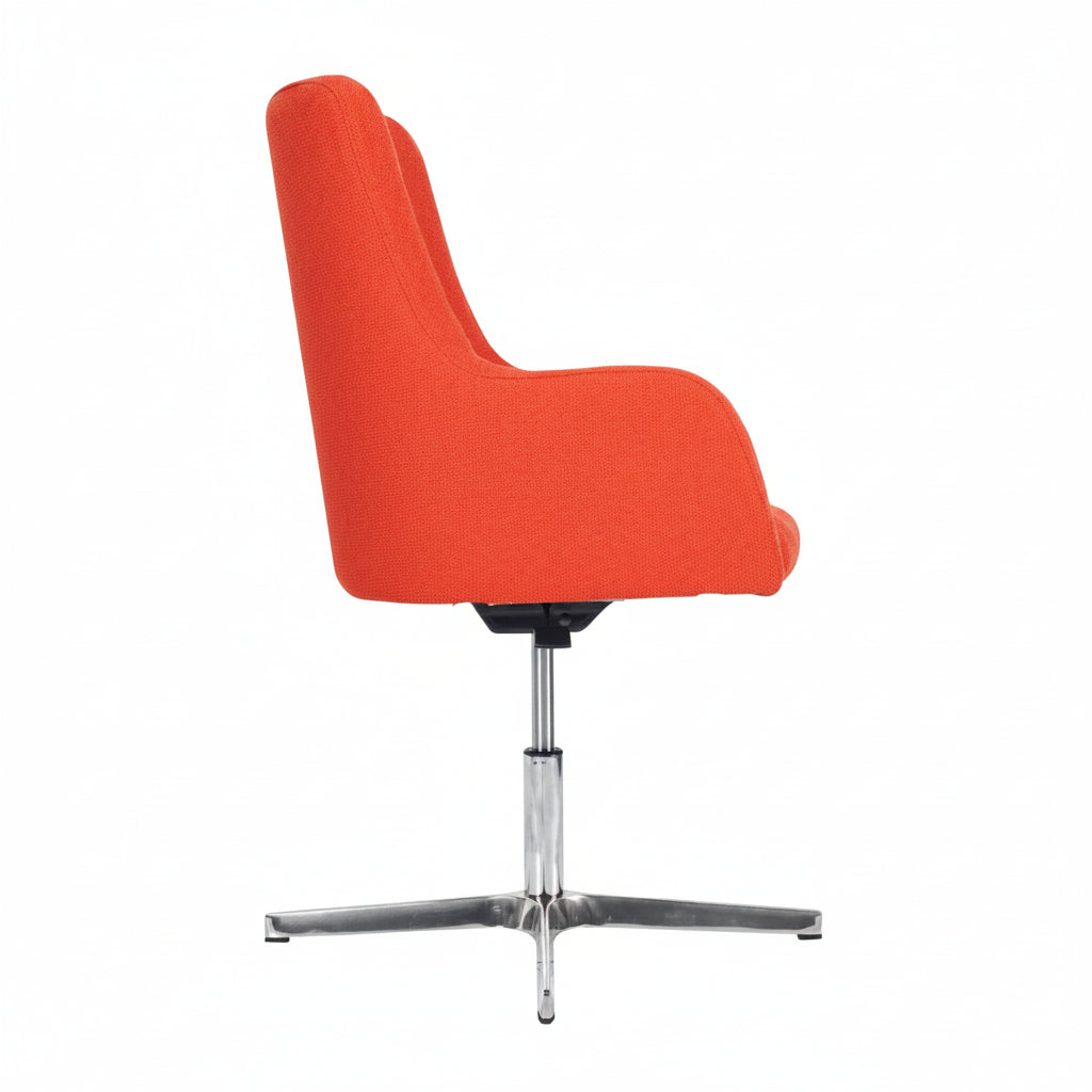 Huntington Highback Wooden Upholstered Swivel Armchair