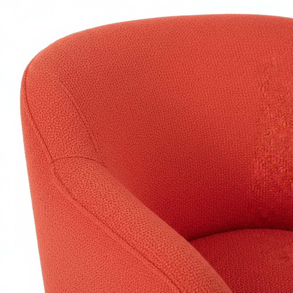 Huntington Wooden Upholstered Swivel Armchair - Nickel