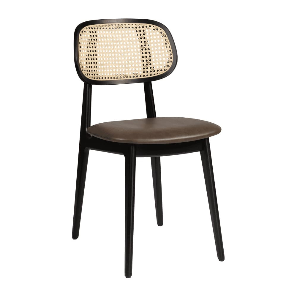 Relish Black Rattan Upholstered Side Chair