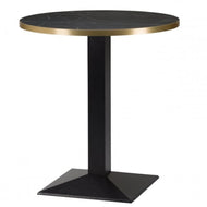Amalfi Metal Base Pedestal Round Table with Wood Top 700mm