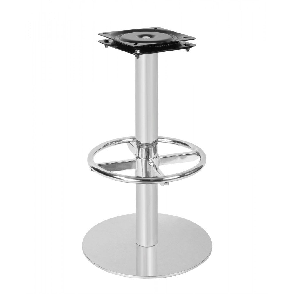 Keele Silver Swivel Stool Base with Footrail