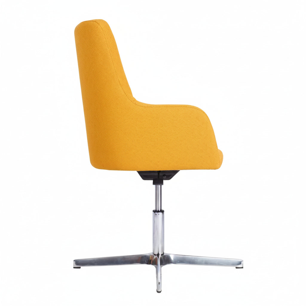 Huntington Highback Wooden Upholstered Swivel Gaslift Armchair