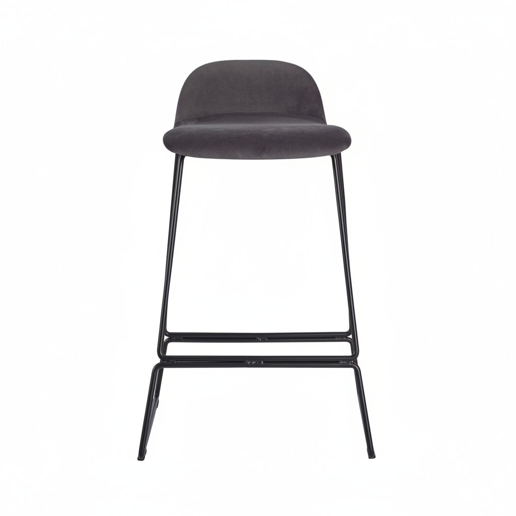 Copenhagen Upholstered Mid Height Metal Bar Stool