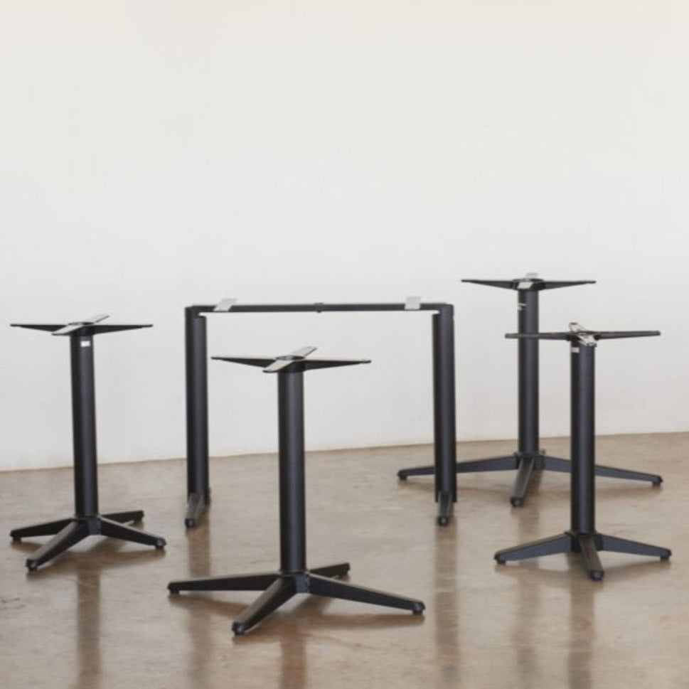 Trail Black Self Levelling Table Base - Twin Pedestal - NOROCK
