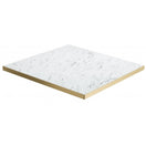 Switch White Carrara Marble Gold Edge Laminate Restaurant Table Top - 25mm 3 image
