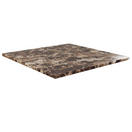 Switch A square Brown Emperador Real Marble Restaurant Table Top - 20mm, featuring a polished, dark brown marble finish with striking light and dark veining patterns. The surface is glossy and smooth with straight, clean-cut edges, making it ideal for use as restaurant marble table tops. 3 image