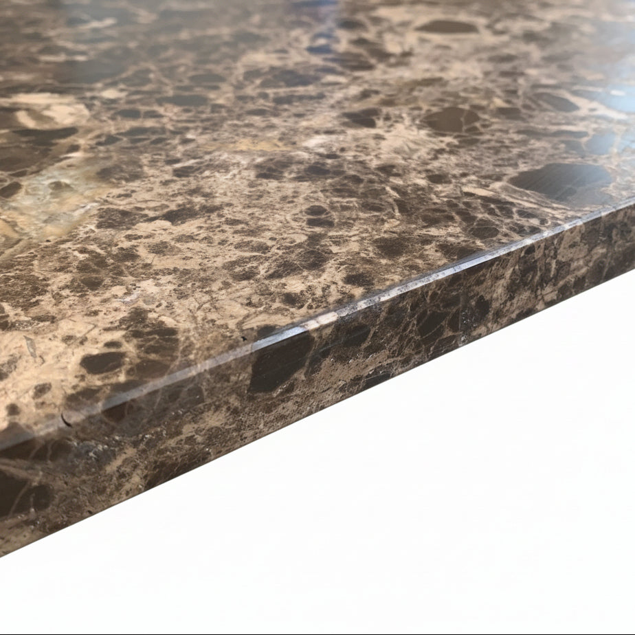 Brown Emperador Real Marble Restaurant Table Top - 20mm