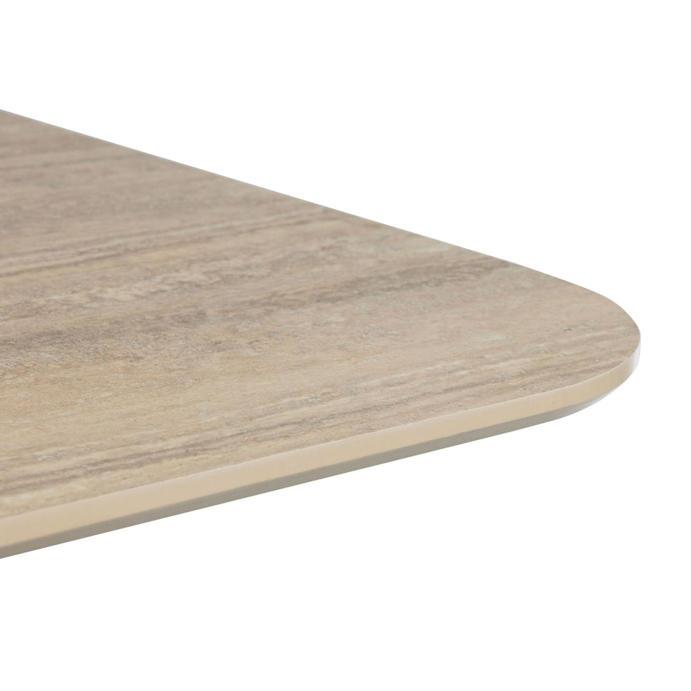 Beige Travertine Outdoor Laminate Restaurant Table Top - 12mm