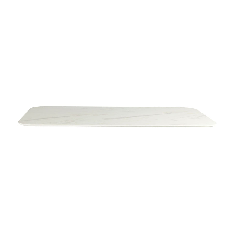 White Thassos Marble Outdoor Laminate Restaurant Table Top - 12mm