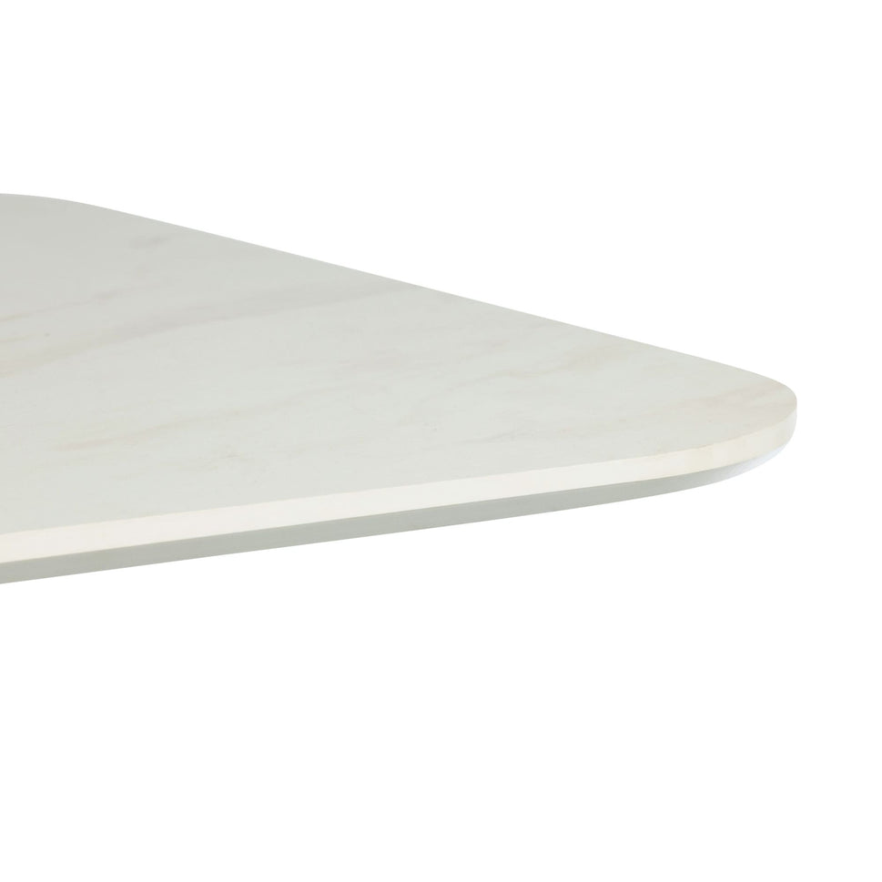 White Thassos Marble Outdoor Laminate Restaurant Table Top - 12mm