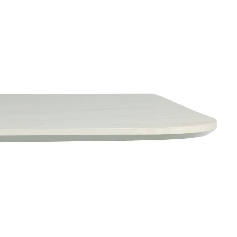 White Thassos Marble Outdoor Laminate Restaurant Table Top - 12mm