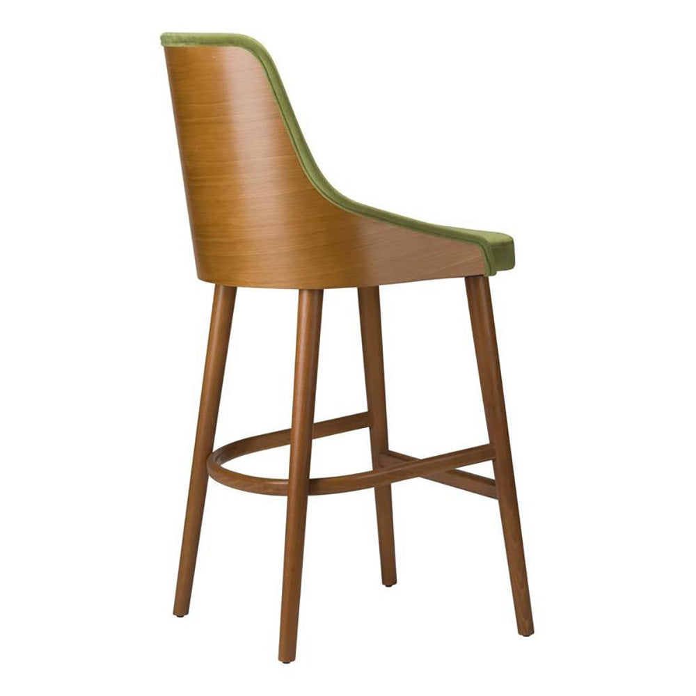 Chord Wooden Upholstered Bar Stool