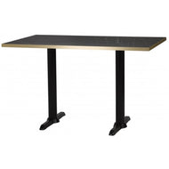 Bosa Metal Base Pedestal Rectangle Table with Wood Top 1200x700mm