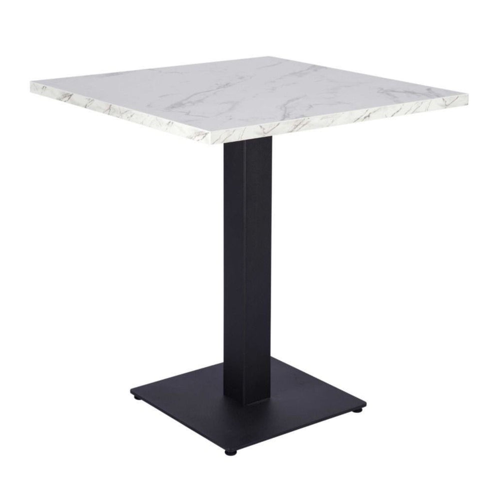 White Crystal Marble Laminate Restaurant Table Top - 25mm