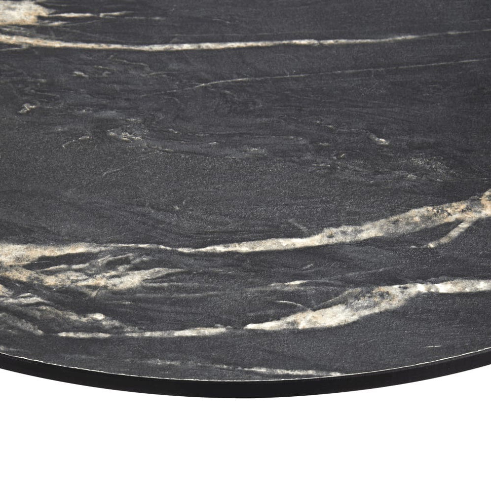 Black Marble Textured Outdoor Laminate Restaurant Table Top - 12mm