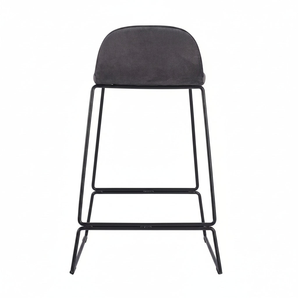 Copenhagen Upholstered Mid Height Metal Bar Stool