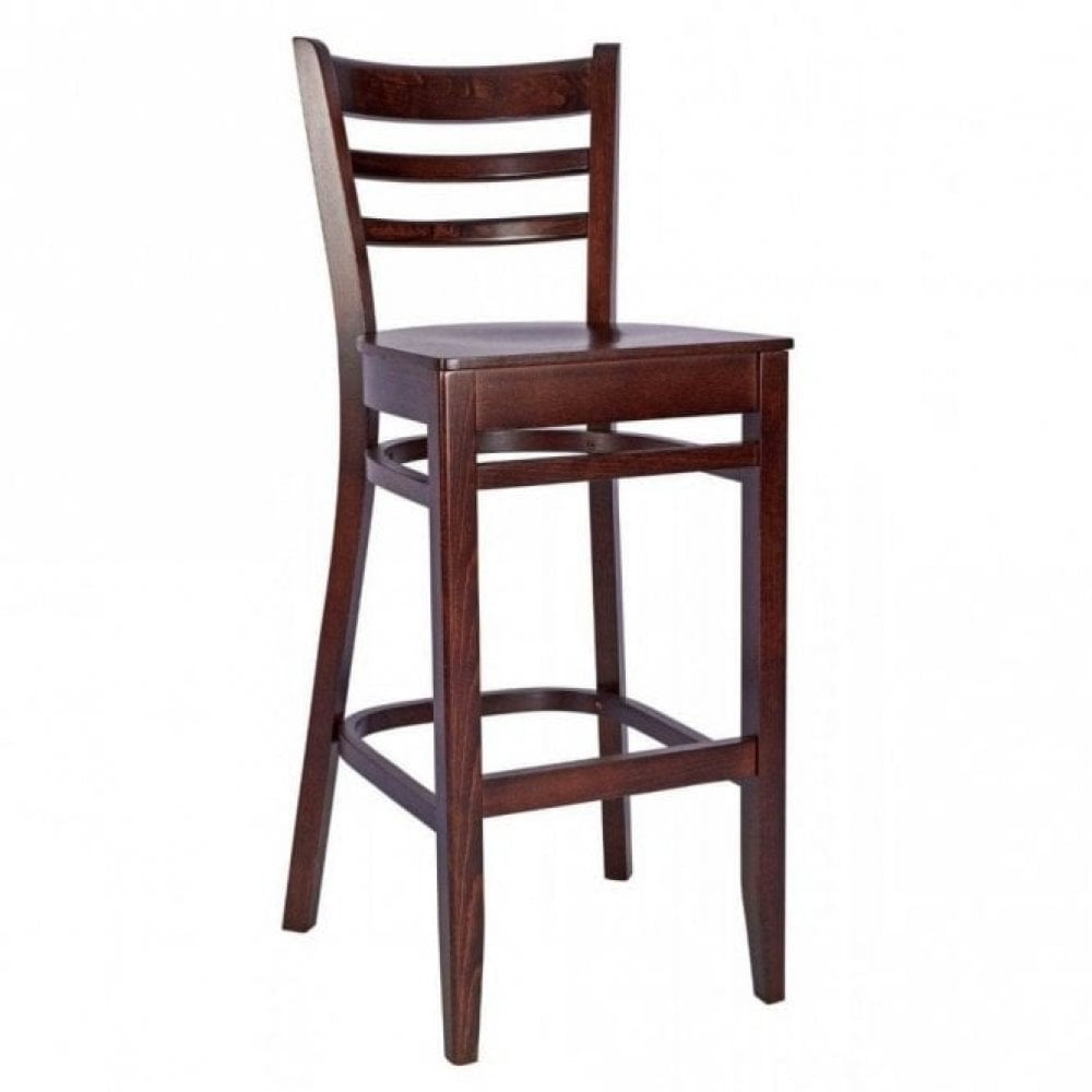 Devon Wooden Bar Stool - Walnut