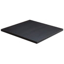 Switch A dark brown, square Black Brown Sorano Oak Laminate Restaurant Table Top (25mm) with smooth edges and a flat surface is displayed against a white background. 3 image