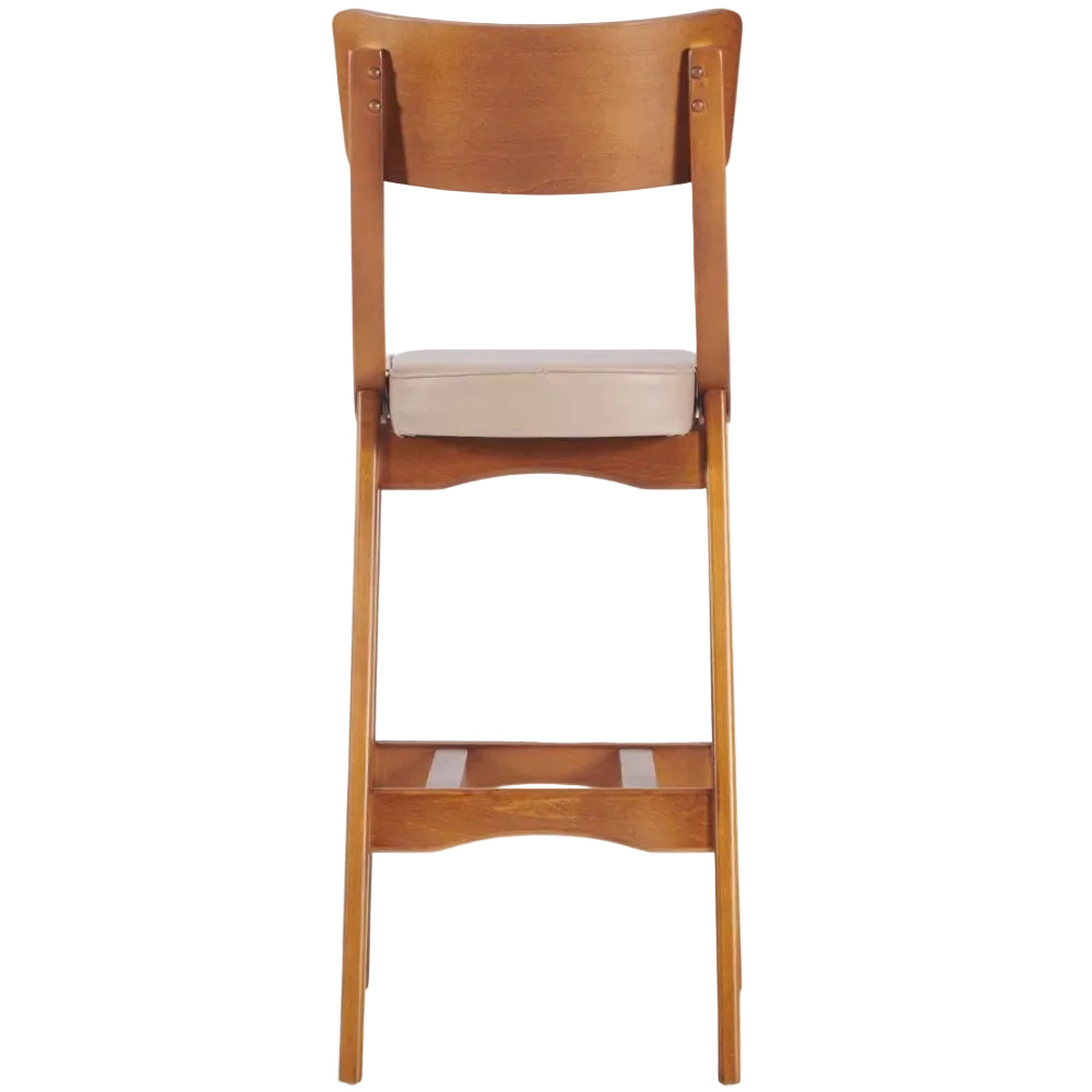 Wave Wooden Upholstered Bar Stool