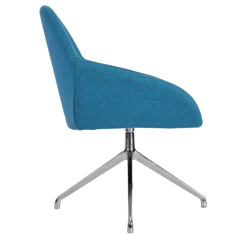 Orlando Upholstered Swivel Chair - Chrome