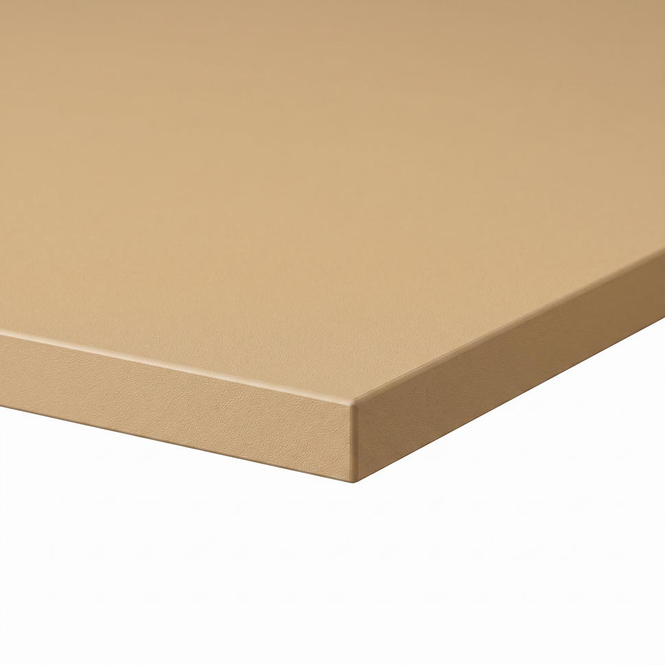 Golden Brushed Metal Restaurant Laminate Table Top - 25mm