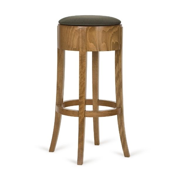 Jury Wooden Upholstered Bar Stool