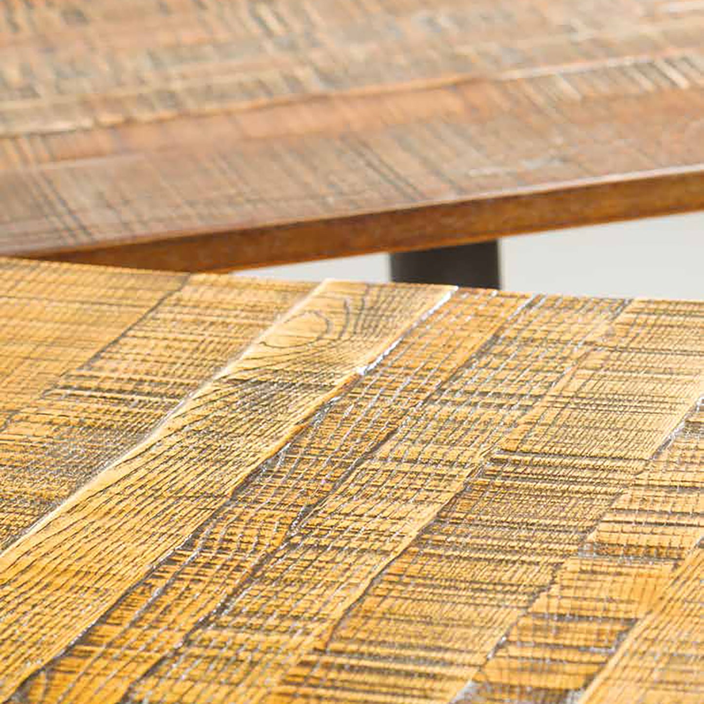 Jagged Effect Solid Wood Table Top - Light Oak - 50mm