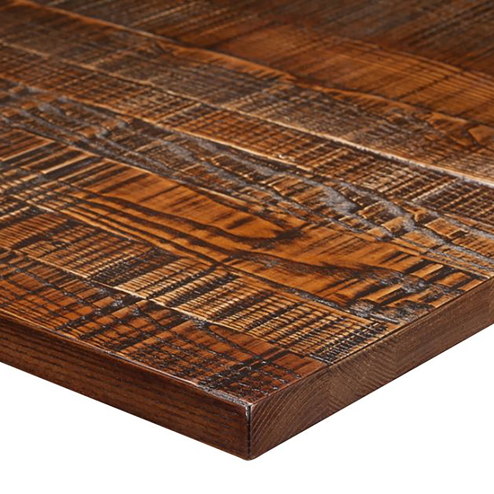 Jagged Effect Solid Wood Table Top - Light Walnut - 50mm