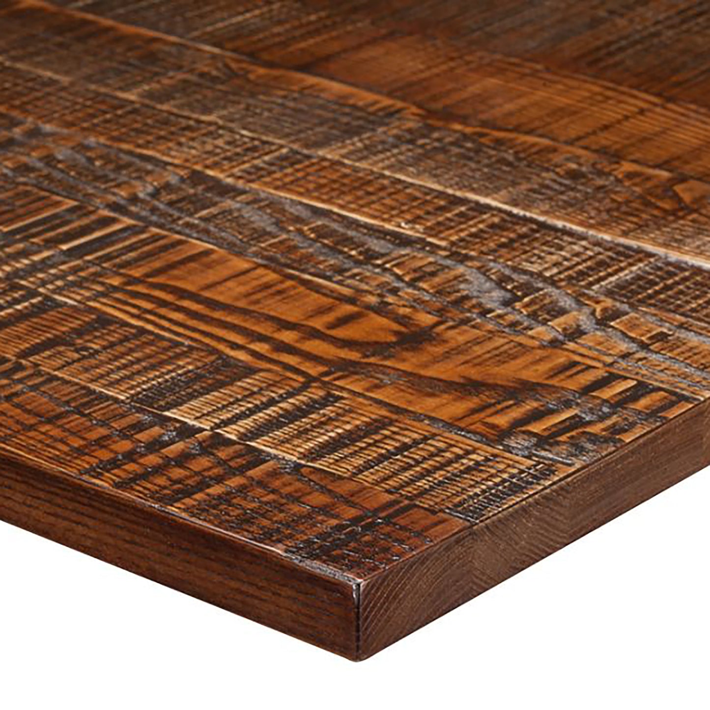 Jagged Effect Solid Wood Table Top - Light Walnut - 34mm