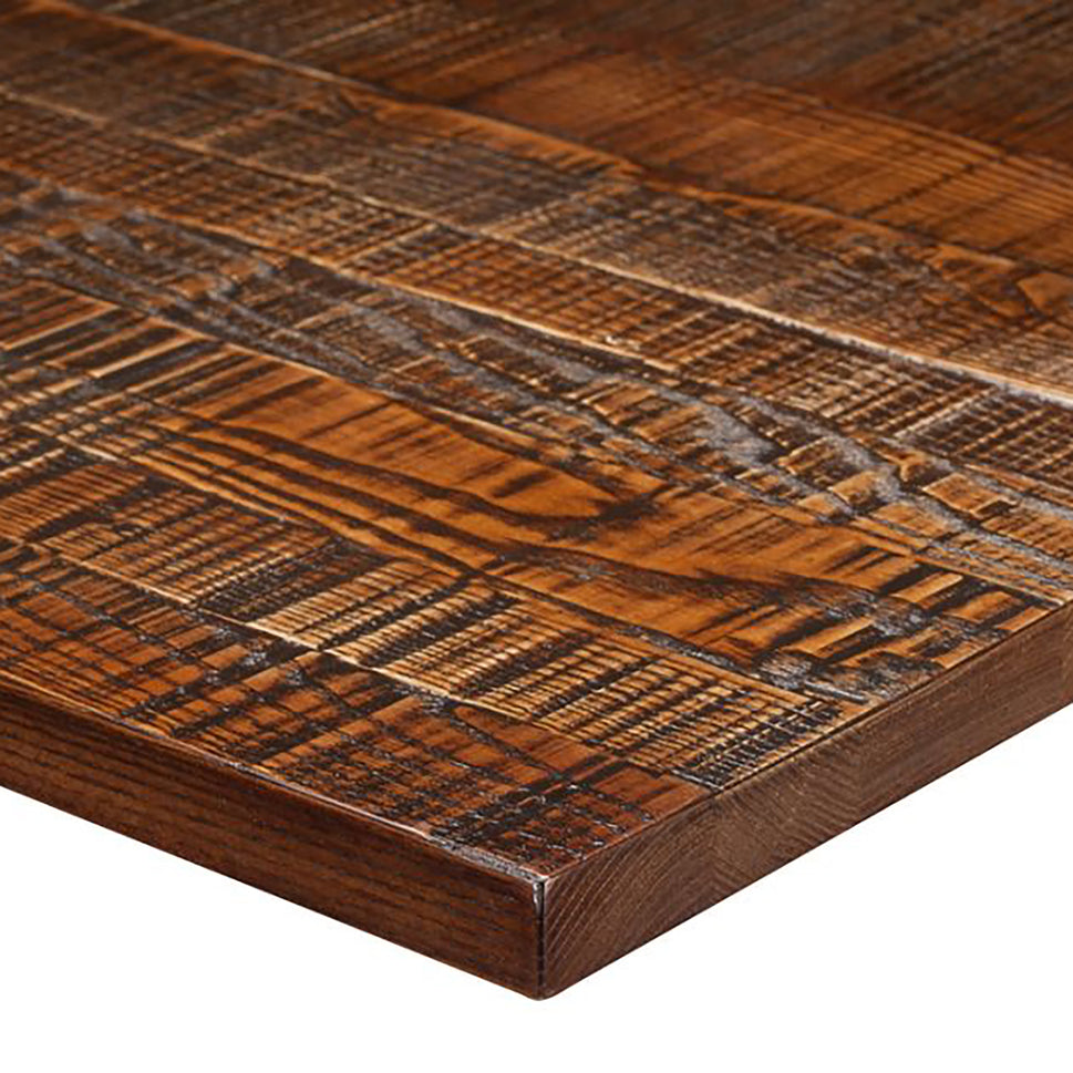 Jagged Effect Solid Wood Table Top - Light Walnut - 34mm