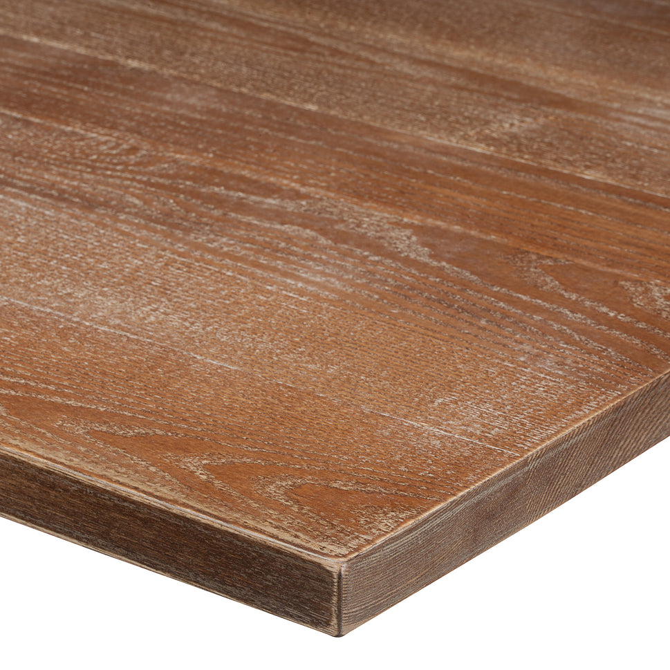 Lime Wash Solid Wood Table Top - Light Walnut - 50mm