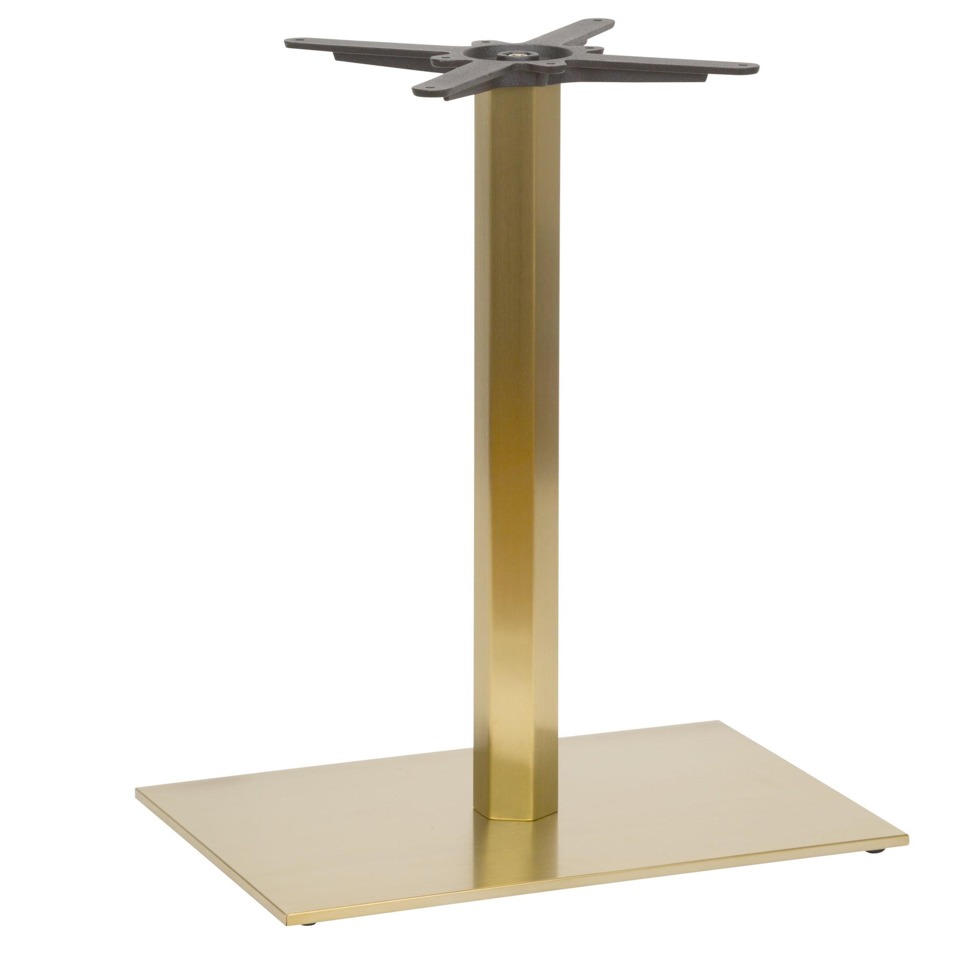 Luxor Vintage Brass Table Base - Rectangle Single Pedestal