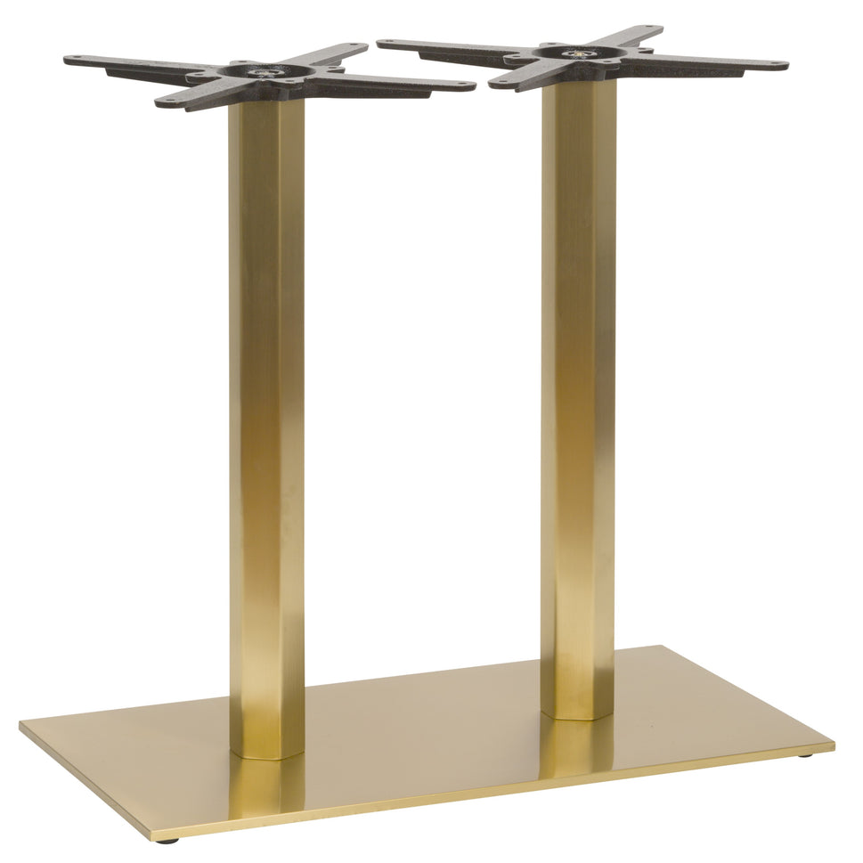 Luxor Vintage Brass Table Base - Rectangle Twin Pedestal