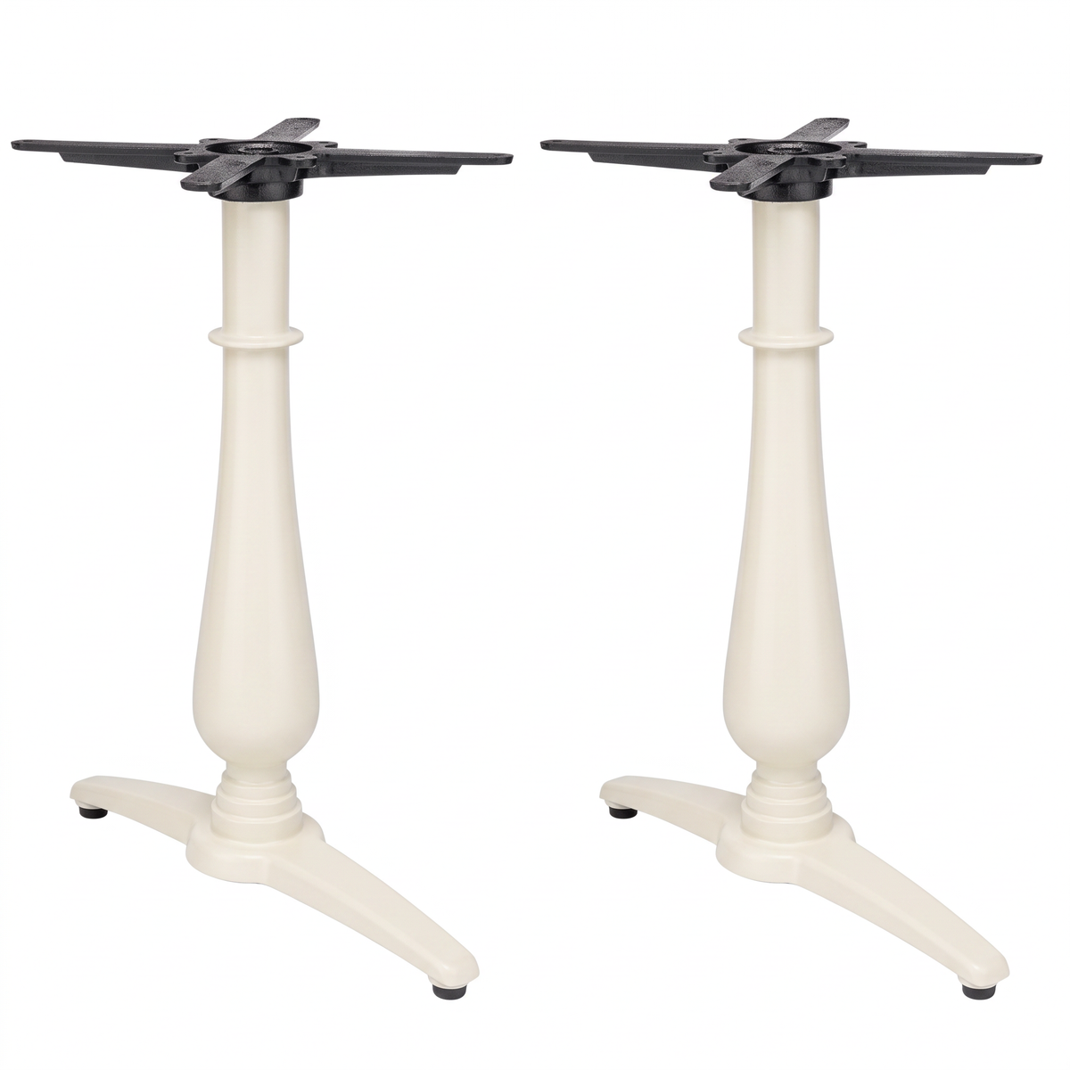 Manor Twin Leg Pedestal Candelabra Black Cast Iron Table Base - Powdercoated