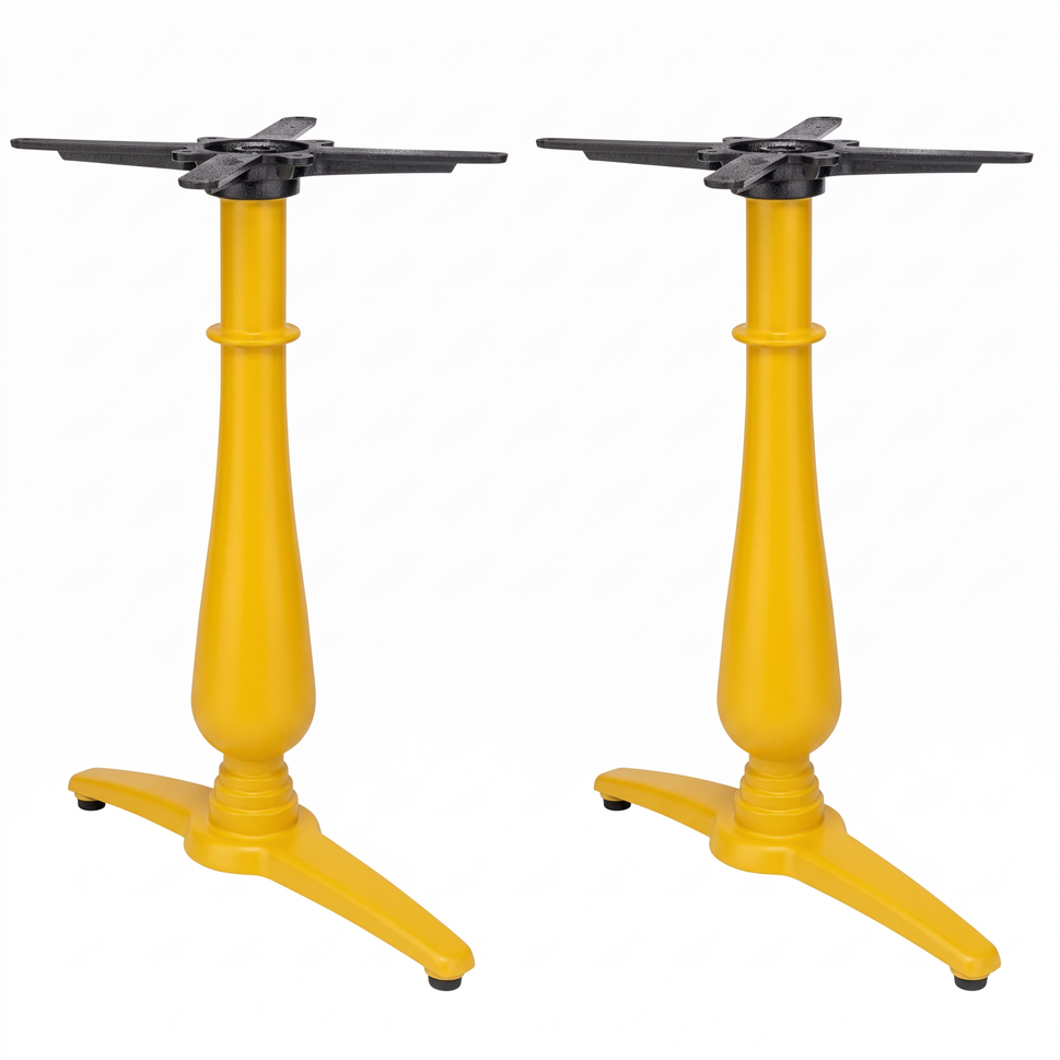 Manor Twin Leg Pedestal Candelabra Black Cast Iron Table Base - Powdercoated