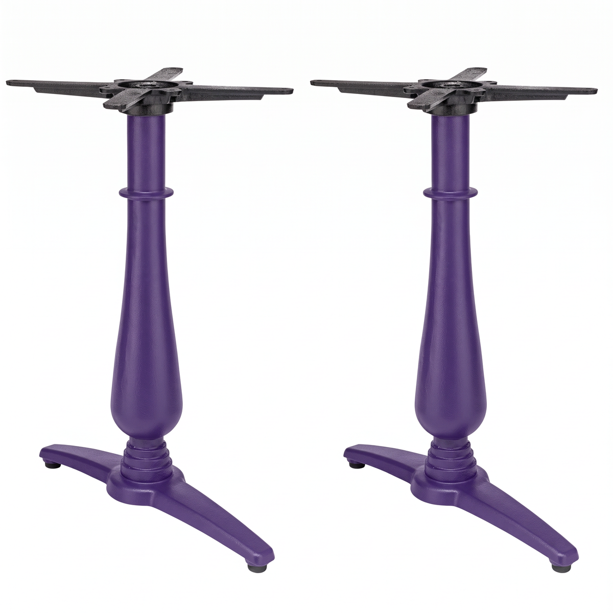 Manor Twin Leg Pedestal Candelabra Black Cast Iron Table Base - Powdercoated
