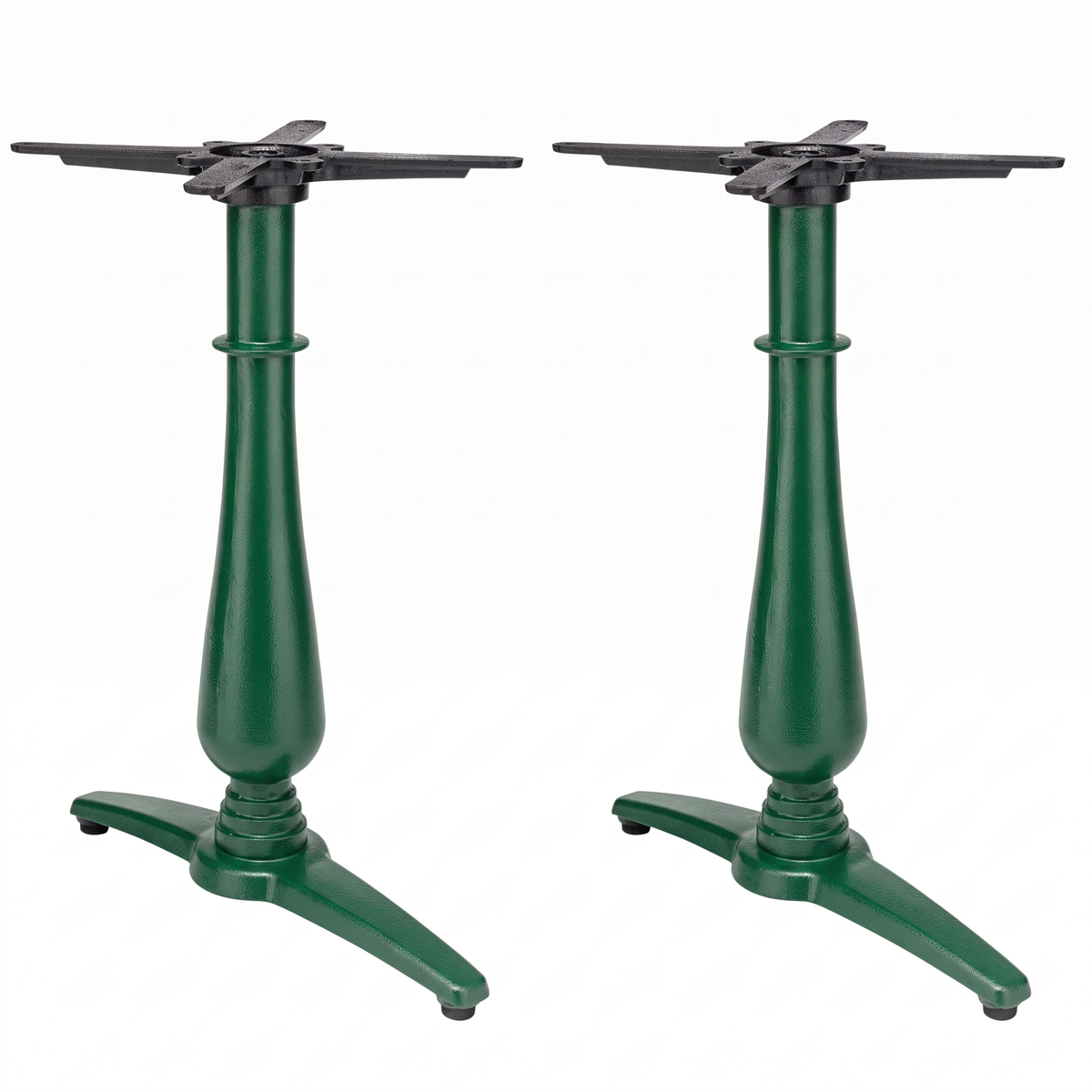 Manor Twin Leg Pedestal Candelabra Black Cast Iron Table Base - Powdercoated