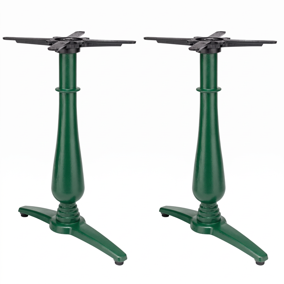 Manor Twin Leg Pedestal Candelabra Black Cast Iron Table Base - Powdercoated