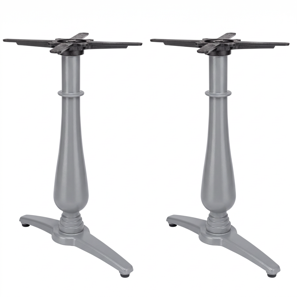 Manor Twin Leg Pedestal Candelabra Black Cast Iron Table Base - Powdercoated