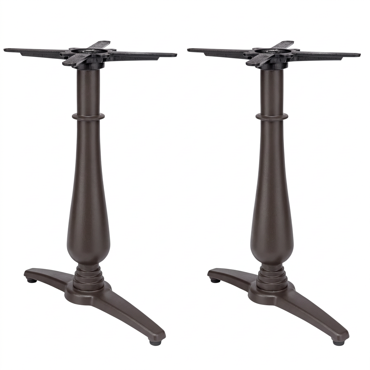 Manor Twin Leg Pedestal Candelabra Black Cast Iron Table Base - Powdercoated