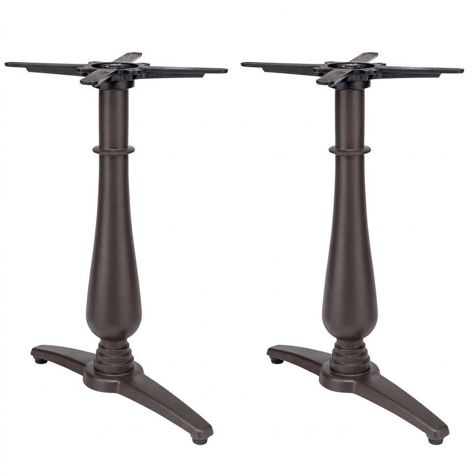 Manor Twin Leg Pedestal Candelabra Black Cast Iron Table Base - Powdercoated