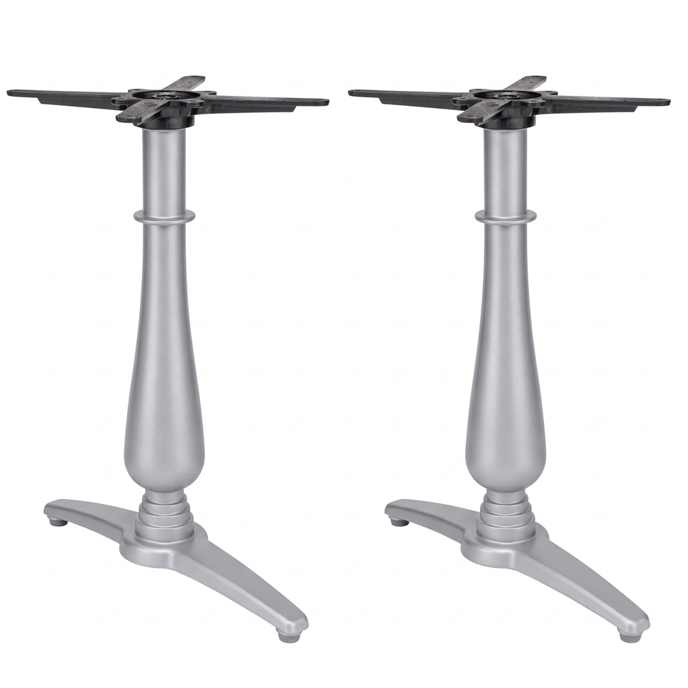 Manor Twin Leg Pedestal Candelabra Black Cast Iron Table Base - Powdercoated