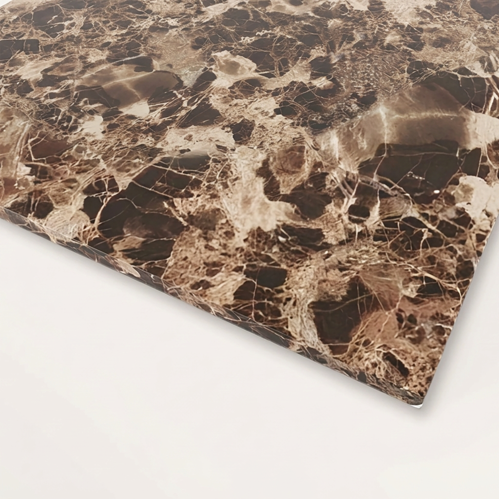 Brown Emperador Real Marble Restaurant Table Top - 20mm
