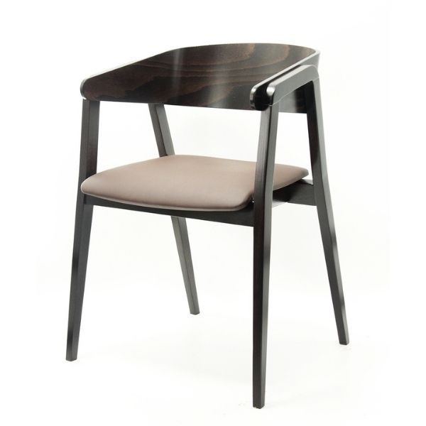 Munich Wooden Upholstered Armchair