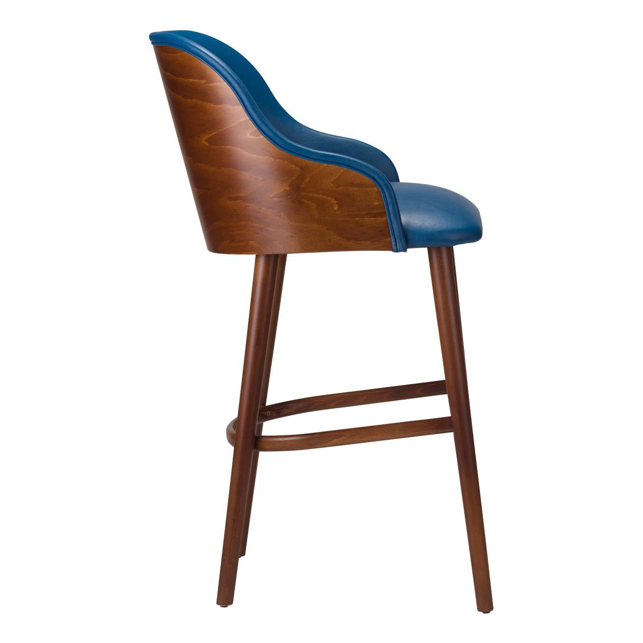 Onyx Wooden Upholstered Arm Bar Stool